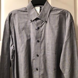 Alan Flusser Gray Plaid, Small Dress Shirt